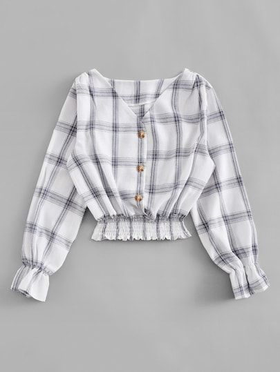 Áo Blu, Haine Diy, Kleidung Diy, Fashion Tops Blouse, Trendy Fashion Tops, Mode Kpop, Ropa Diy, Modieuze Outfits, Plaid Blouse