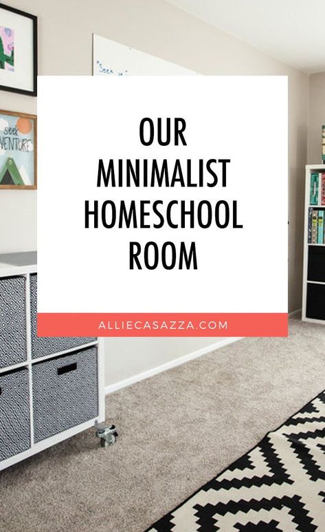 Bedroom Homeschool Room, Homeschool Kindergarten Room Ideas, Homeschool Room Paint Ideas, Homeschool Interior Design, Organized Homeschool Room, Homeschool Art Supplies Organization, School Room Ideas Homeschooling, Minimalist Craft Room Ideas, Minimalist School Room