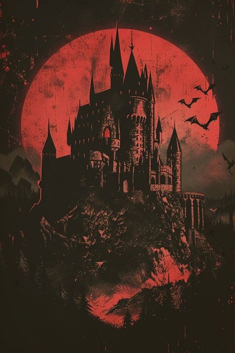 Vintage Vampire Art, Vampire Art Aesthetic, Vampire Castles, Dnd Ravenloft, Vampire Background, Retro Horror Art, Vampire Artwork, Vampires Art, Dnd Wallpaper