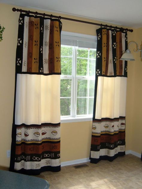 Various Inspiring Curtains Window Treatments Ideas to Boost your Room Appearance Window Treatments Ideas, African Interior Design, African House, African Inspired Decor, African Interior, Window Treatments Bedroom, Afrikaanse Kunst, African Home Decor, Elegant Bedroom