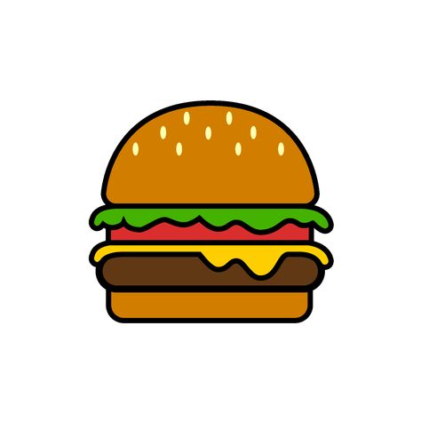 Burger Download Picture｜illustoon Hamburger Drawing, Burger Drawing, Burger Cartoon, Homemade Recipe Books, Easy Burgers, Easy Art For Kids, Food Cartoon, Cute Food Drawings, Food Vids