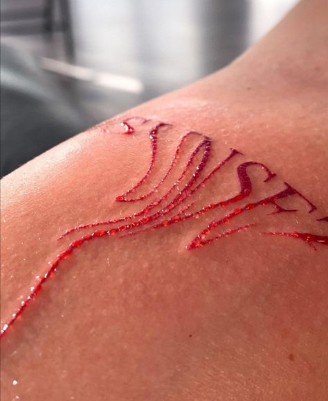 #tattoo #tattoos #ink #tattoo designs #small tattoos #tattoo styles Melting Tattoo, Tattoo Designs Small, Ignorant Style Tattoo, Sunset Tattoo, Red Ink Tattoo, Sunset Tattoos, Red Ink Tattoos, Body Is A Temple, Red Ink