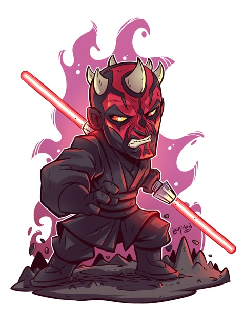 Chibi Star Wars, Derek Laufman, Star Wars Cartoon, Chibi Marvel, Happy Star Wars Day, Birthday Things, Star Wars Prints, Star Wars Drawings, Cuadros Star Wars