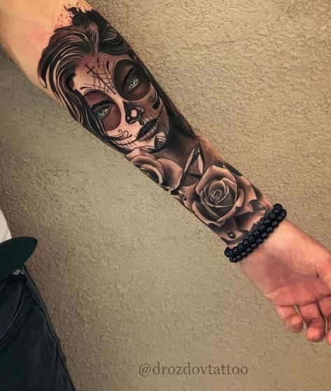 The Best Sleeve Tattoos Of All Time - TheTatt Best Sleeve Tattoos Men, Sleeve Tattoos Men, Full Hand Tattoo, Catrina Tattoo, Skull Girl Tattoo, Skull Sleeve Tattoos, Skull Sleeve, Tattoos Sleeve, Men Tattoos Arm Sleeve