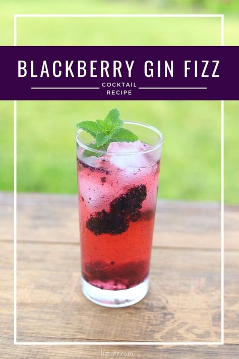 Gin And Sparkling Water, Blackberry Gin Cocktail, Gin Sangria, Blackberry Liqueur Recipes, Blackberry Gin Fizz, Cucumber Gin Cocktail, Mom Drinks, Gin Fizz Recipe, Gin Based Cocktails