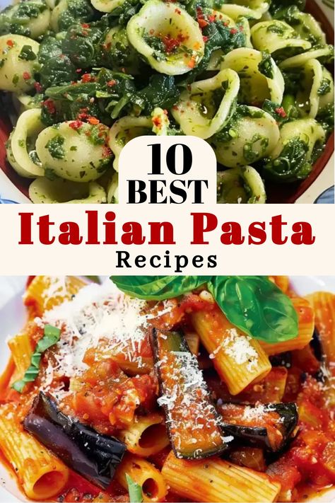 A collage image showcasing a mix of pasta dishes under the title "10 Best Italian Pasta Recipes." Discover the best pasta dinner recipes in this vibrant display. Italian Lunch Aesthetic, Italian Sauce Recipes Authentic, Authentic Italian Pasta Recipes, Best Italian Pasta Recipes, Dinners Pasta, Italian Dishes Recipes, Best Italian Pasta, Italian Pasta Recipes Authentic, Authentic Italian Pasta