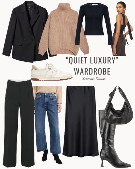 quiet luxury capsule wardrobe, capsule wardrobes, transition to fall wardrobe, 10 piece wardrobe, capsule wardrobe ideas, capsule wardrobe collages Quite Luxury Capsule Wardrobe, Winter Quiet Luxury, Quiet Luxury Essentials, Quiet Luxury Fall 2023, Quiet Luxury Spring 2024, Quite Luxury Outfit Winter, Quiet Luxury Fashion Fall 2023, Quiet Luxury Wardrobe, Quiet Luxury Fashion Fall