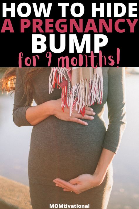 How to hide a pregnancy bump for 9 months Hiding Your Bump, Hiding The Bump Outfits, Hide Your Pregnant Belly Outfits, Bump Pictures Monthly, How To Hide Your Pregnancy Belly, Hiding Pregnancy Bump Outfits, Dresses To Hide Pregnancy, Hide Bump Outfit, How To Dress When Pregnant