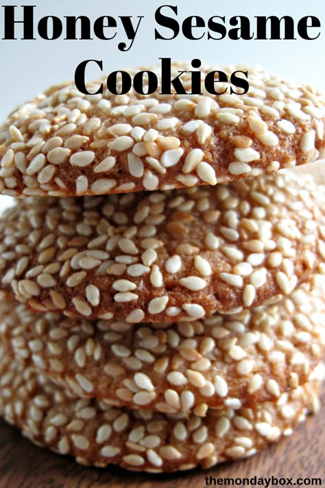 Cookies Sweetened With Honey, Sesame Seed Cookies Recipe, Cookies Made With Honey, Sesame Biscuits, Mineral Broth, Sesame Seeds Recipes, Seed Cookies, Sesame Cookies, Greek Cookies