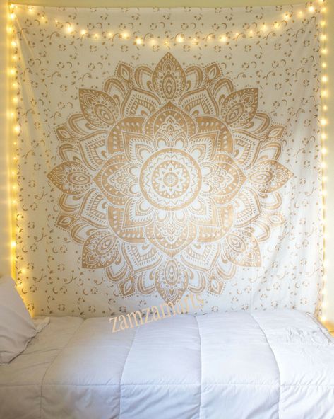 About Tapestry Twin Hippie Indian Tapestry Mandala Throw Wall Hanging Gypsy Boho Bedspread Item Description Item   -      Mandala Twin Wall Hanging / Tapestry / Bed Cover   Material  - 100% Cotton Fabric Prints  -     Hand Screen Printed Colors -     As Show In Picture Size     -        85" X 55" Inch ( 215 X 140 CM ) Usage -      Bedspread, Bed Cover, Tapestry, Curtain, Wall Hanging,                    Table  Cloth , Table Tops, Coverlet  Or Sofa Cover             Product Description  * Beautif Small Room Design, Bohemian Dorm, Mandala Tapestries Wall Hangings, Indian Tapestry, Bohemian Living Rooms, Bohemian Wall Art, Tapestry Bedroom, Teen Girl Bedroom, Ideas Hogar