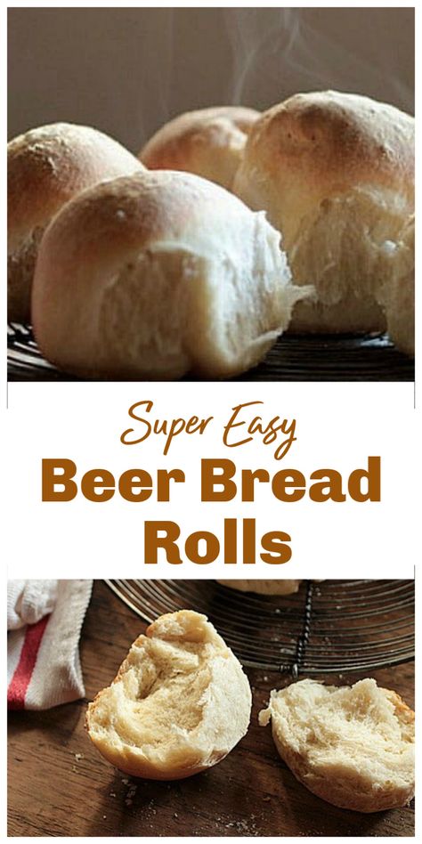 Beer Buns Recipe, Beer Rolls Recipe, Slow Cooker Beer Bread, Beer Rolls, Kamut Bread, Easiest Bread Recipe Ever, Beer Bread Easy, Recipe For Bread, Bread Roast