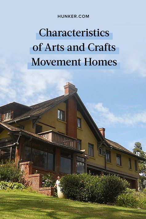 Here, we're breaking down some of the major elements of arts and crafts homes, and how they've influenced modern design. #hunkerhome #artsandcrafts #artsandcraftstyle #interiorinspiration #interiordesign Contemporary Arts And Crafts Interiors, Arts And Crafts Revival Home, Art And Craft Movement Interior Design, Modern Arts And Crafts Interior Design, Arts And Crafts Exterior Home, 1920s Arts And Crafts House, Arts And Craft Homes Interior Decor, Arts Crafts House, Arts And Crafts Architecture Exterior