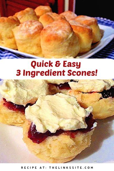 3 Ingredient Scones, Easy Scone, Desserts Quick, Thickened Cream, Best Scone Recipe, Fruit Scones, Scones Recipe Easy, Self Raising Flour, Scones Easy