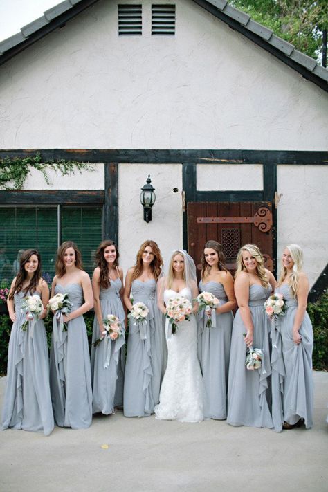 dusty blue bridesmaids dresses Beauty Dress, Blue Bridesmaids, Famous Brands, Backyard Wedding, Wedding Bridesmaids, Dream Dress, Future Wedding, Style Me Pretty, Wedding Colors