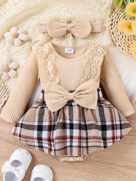 Faster shipping. Better service Plaid Romper, Dress Ruffles, Amazon Baby, Winter Skirt Outfit, Clothes Winter, Girls Fall Outfits, Ruffle Long Sleeve