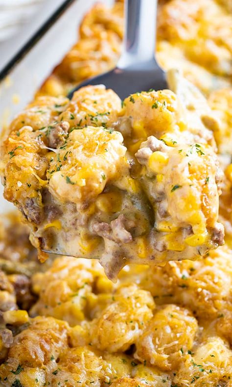 Veggies Soup, Soup Cheese, Tater Tot Hotdish, Easy Tater Tot Casserole, Easy Tater Tots, Hotdish Recipes, Tater Tot Casserole Recipes, Baked Desserts, Tot Casserole