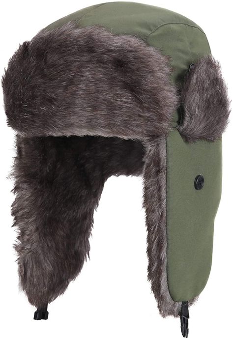 AmazonSmile : YESURPRISE Trapper Warm Russian Trooper Fur Earflap Winter Skiing Warm Hat Cap Women Men Unisex Windproof Army Black : Clothing Russian Hat, Winter Skiing, Ear Flap Hats, Aviator Hat, Hunting Hat, Trapper Hat, Cap Women, Russian Style, Trapper Hats