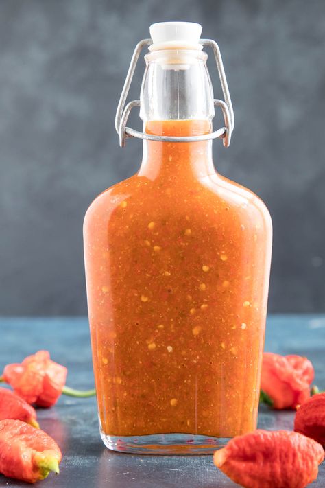 Honey Roasted Hot Pepper Hot Sauce Honey Habanero Hot Sauce Recipe, Roasted Pepper Hot Sauce, Hot Pepper Oil Recipe, Louisiana Hot Sauce Recipe, Sauce Ideas, Hot Pepper Recipes, Hot Sauce Recipe, Habanero Chili, Chili Pepper Recipes