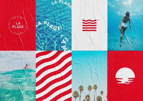 La Plage on Behance Portugal Graphic Design, Laundry Lounge, Malibu Surf, Brand Identity Package, Beach Logo, Weekly Inspiration, Design Fields, Elephant Painting, Interesting Design