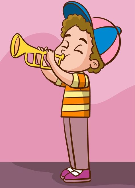 kids playing trumpet cartoon vector Trumpet Illustration, Playing Trumpet, Kids Playing, Vector Free, Vector Illustration, Royalty Free, Mac, Clip Art, Band