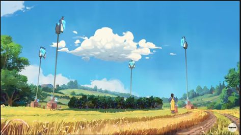 Dear Alice, Joe Hisaishi, Future Farms, Sci Fi Environment, Areas Verdes, Farm Field, Cyberpunk City, Look At The Sky, Science Fiction Art