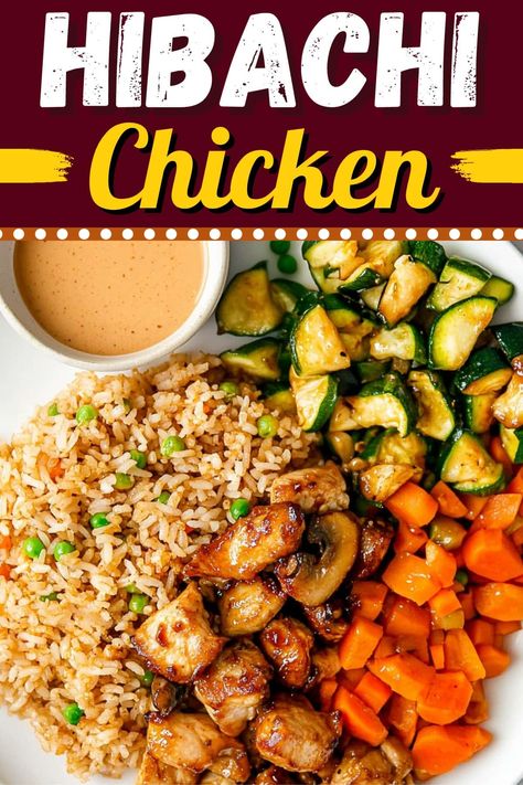 Get the taste of Benihana at home with this easy hibachi chicken! It's sweet, savory, and full of the signature Japanese-style flavor you love. Yum Yum Chicken Recipe, Healthy Chicken Hibachi, One Pot Hibachi Skillet, Airfryer Hibachi Chicken, Asian Main Dishes, Home Style Dinner Recipes, Hibachi Dinner Recipes, Hibachi Chicken And Shrimp Recipe, Chicken Hibachi Blackstone