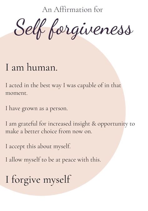 Forgive Yourself Quotes, Self Forgiveness, Tenk Positivt, Inspirerende Ord, A Course In Miracles, Self Love Affirmations, Self Acceptance, Love Affirmations, Mental And Emotional Health