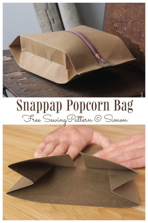 DIY Zipper Fabric Popcorn Bag Free Sewing Pattern | Fabric Art DIY Popcorn Pouch Pattern Free, Cheap Fabric Bag With Zipper Pouch, Popcorn Bag Sewing Pattern, Microwave Popcorn Bag Pattern, Zip Pouch Sewing Pattern, Popcorn Bags Diy, Popcorn Pouch, Bag Free Sewing Pattern, Microwave Popcorn Bag