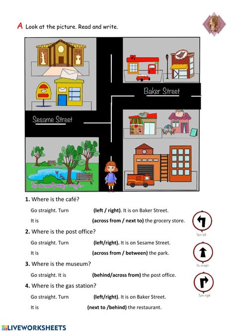 Giving Direction interactive worksheet Ell Resources, Coordinating Conjunctions, Alphabet Crafts Preschool, English Teaching Materials, Spanish Worksheets, School Images, 2nd Grade Worksheets, Give Directions, English Vocab