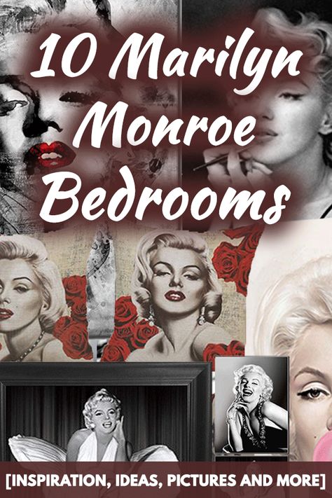 10 Marilyn Monroe Bedrooms [Inspiration, Ideas, Pictures And More]. Article by HomeDecorBliss.com #HDB #HomeDecorBliss #homedecor #homedecorideas Marylin Monroe Bedroom Ideas, Hollywood Bedroom Decor, Vintage Hollywood Bedroom, Hollywood Bedroom Ideas, Marilyn Monroe Bathroom, Old Hollywood Bedroom, Marilyn Monroe Bedroom, Marilyn Monroe Room, Old Hollywood Decor