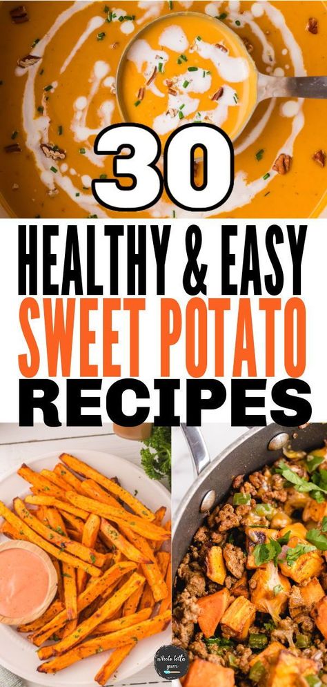 Easy sweet potatoes recipes for dinner and side dishes the Thanksgiving holidays too! Healthy and quick recipes including casseroles, canned yams, air fryer recipes, stove top, and of course with marshmallows too! What To Do With A Sweet Potato, Dishes With Sweet Potatoes Dinners, Healthy Low Calorie Sweet Potato Recipes, Recipes With Cubed Sweet Potatoes, Easy Ways To Cook Sweet Potatoes, Sweet Potato Puree Recipes Healthy, Dash Diet Sweet Potato Recipes, Meals Using Sweet Potatoes, Sweet Potato Recipe Ideas