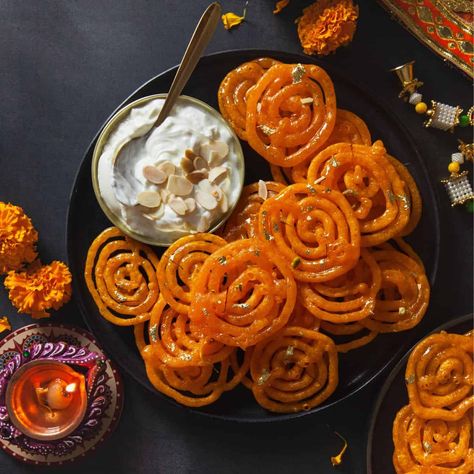 Jalebi Recipe (With Yeast) Indian Wedding Sweets, Wedding Food Truck, Indian Wedding Food, Jalebi Recipe, Recipes With Yeast, Food Truck Wedding, Food Film, Creamy Rice, Diwali Food