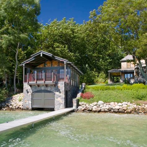 75 Boathouse Ideas You'll Love - July, 2022 | Houzz Boathouse Ideas, Beautiful Garage, Boathouse Design, Chalet House, Garage Pictures, Boat House, Garage Ideas, Home Additions, July 2022