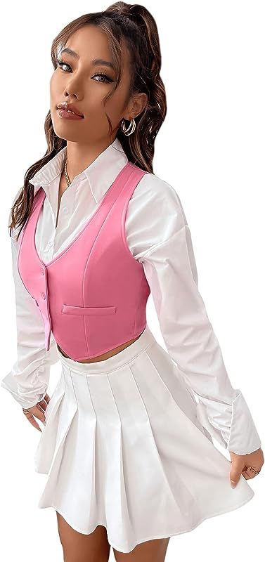 Crop Waistcoat, Waistcoat Woman, Tropical Outfit, Sleeveless Blazer, Outfit Styles, Kids Summer Fashion, Simple Trendy Outfits, Different Outfits, Pink Outfits