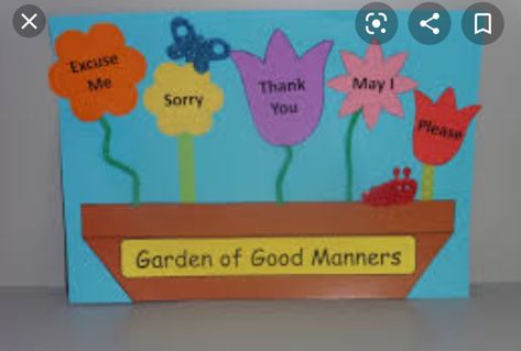 Garden Of Good Manners, Teaching Children Respect, Respect Classroom, Manners Preschool, Manners Chart, Manners Activities, Teaching Kids Respect, Plants Classroom, Sunshine Crafts