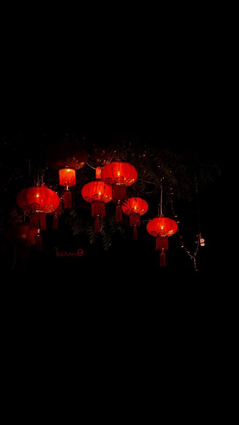 Red, lanterns, Chinese, Karma, logo, apple, wallpaper, iPhone, clean, black, iOS, minimal, iPhone 7, iPhone 6, iphone 8, iPhone X Chinese Lantern Background, Red Lantern Aesthetic, Black Chinese Wallpaper, Chinese Lanterns Aesthetic, Karma Logo, Lantern Aesthetic, Lantern Wallpaper, Lanterns Chinese, Red Lanterns