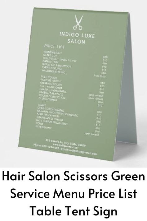 Hair Salon Menu Price List, Salon Service Menu Ideas, Salon Menu Price List, Salon Services Menu Ideas, Gigi Hair, Hair Salon Price List, Hair Salon Prices, Price List Design, Salon Price List