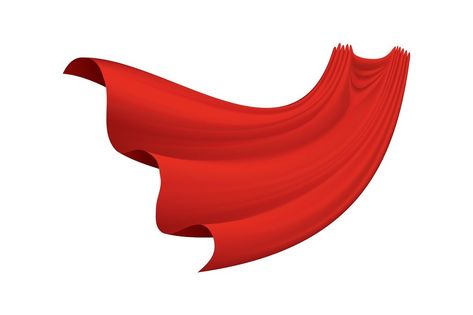 Superhero red cape on white background. Scarlet fabric silk cloak. Mantle costume or cover cartoon vector illustration. Flying carnival clothes. Cape Illustration, Cape Drawing, Silk Illustration, Cape Superhero, Carnival Clothes, Superman Cape, Superhero Cape, Superhero Capes, Red Cape