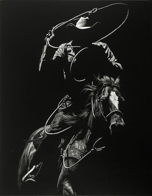 Roper Arabesque Rodeo Art, Posters Photography, Cowboy Photography, Whiskey Room, Rodeo Cowboys, Scratchboard Art, Horse Brand, Colorado Art, Denver Art