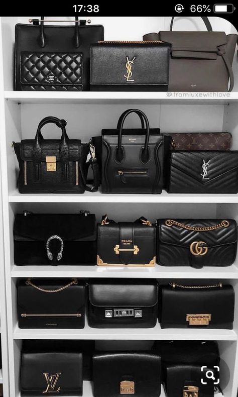 Designer Handbags Prada, Black Mode, Tas Gucci, Tas Chanel, Closet Organisation, Sac Michael Kors, Sunglasses For Your Face Shape, Bag Closet, Sacs Design