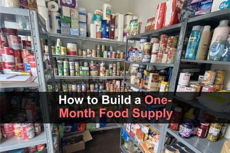 This is a simple system for building a one-month food supply. Simply create a 10-day menu for each meal, them multiply the ingredients by 3. Food Supply List, Emergency Supply List, Survival Cache, Prepper Ideas, Poblano Soup, Bread Line, Survival Supplies, Leafy Plants, Emergency Supplies