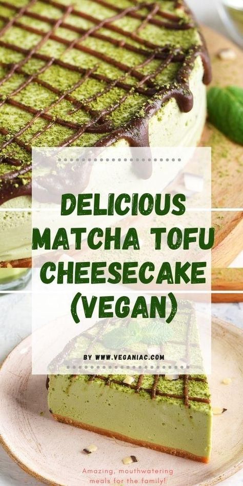 Vegan Tofu Cheesecake, Tofu Cheesecake, Tofu Dessert, Cheesecake Vegan, Vegan Pastries, Unique Recipe, Vegan Tofu, Fav Food, Healthy Vegan Desserts