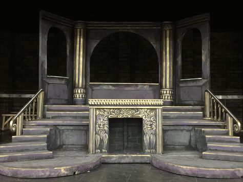 Eurydice Set Design, Hamlet Theatre Set Design, Castle Stage Set, Unit Set Design Theatre, Castle Set Design Theatre, Dracula Set Design, Beauty And The Beast Musical Set, Anastasia Set Design, Castle Stage Design