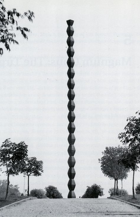 Constantin Brancusi, Endless Column, 1900's...perpendicular to the centre of the earth Brancusi Sculpture, Constantin Brâncuși, Ugo Rondinone, Sculpture Architecture, Constantin Brancusi, Sculpture Installation, Modern Sculpture, Land Art, Movie Art