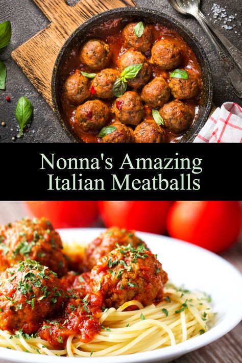 This juicy Italian meatball recipe from Nonna’s kitchen is the ultimate comfort food. Nonna is Italian for grandmother and this recipe will have you praising her name. These glorious orbs of ground beef are broiled to golden brown perfection; then, they are simmered in a delicious tomato sauce, bursting with flavor until they are juicy and tender. Serve over your favorite pasta, such as spaghetti. Grandma’s Italian meatball recipe is a classic dish that is perfect for a hearty meal. Easy Italian Meatballs Baked, Meatball Vodka Sauce, Real Italian Meatballs Recipe, Italian Meatball Recipes Beef, The Best Italian Meatballs, Grandmas Meatball Recipes, Meatballs Spaghetti Recipes, Italian Meatball Recipes Ground Beef, Sauce For Italian Meatballs