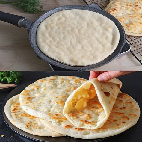 Recipe for Flatbread with Cheddar Cheese Garlic Cheese Flatbread, Cheesy Flatbread Recipes, Recipe For Flatbread, Cheese Flatbread Recipes, Rich Banana Bread, Easy Flatbread Recipes, Bread Quick, German Bread, Cheese Bread Recipe