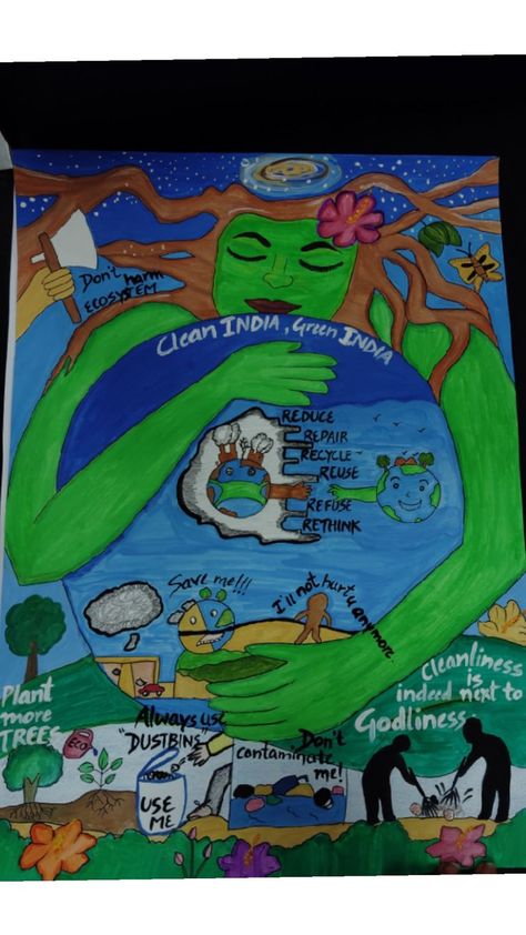 poster on swacch bharat or swacchta hi seva Clean India Posters, Clean India, India Poster, Poster Drawing, India, Drawings, Green, Art