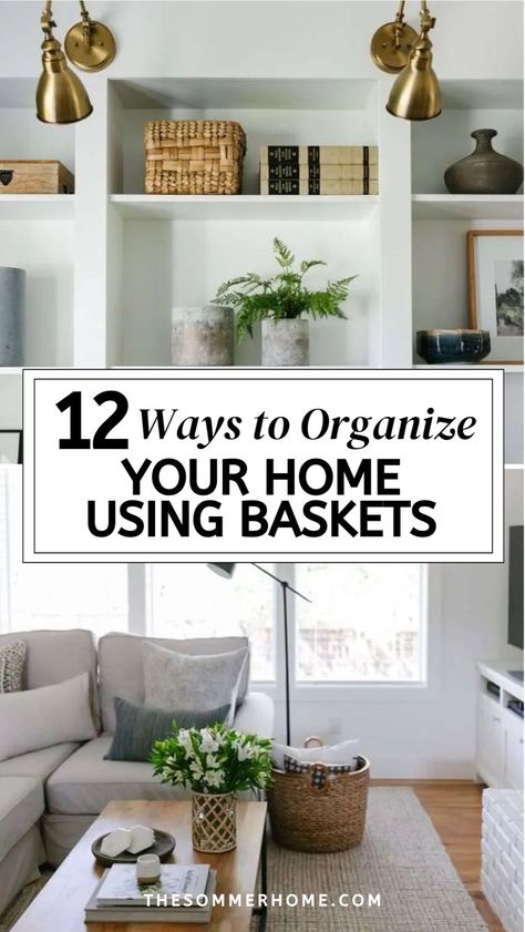 Looking for effective organization solutions? Our guide on Storage Ideas With Baskets provides inspiration on What To Use Baskets For, making the most of every inch of your home. Explore Basket Uses Organizing Ideas that will help you achieve a beautifully organized and functional space with the versatility of baskets. Large Basket Decor Ideas, Floor Basket Decor Ideas, Basket Decorating Ideas, Ways To Organize Your Home, Basket Decor Ideas, Laundry Room Baskets, Bathroom Basket Storage, Basket Decor, Organize Your Home