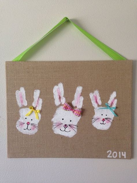 Bunny Family handprints Art  #Handprint #Art #Bunny Handprints Art, Family Handprints, Family Handprint, Handprint Ideas, Bunny Family, Fun Easter Crafts, Footprint Crafts, Easter Preschool, Footprint Art