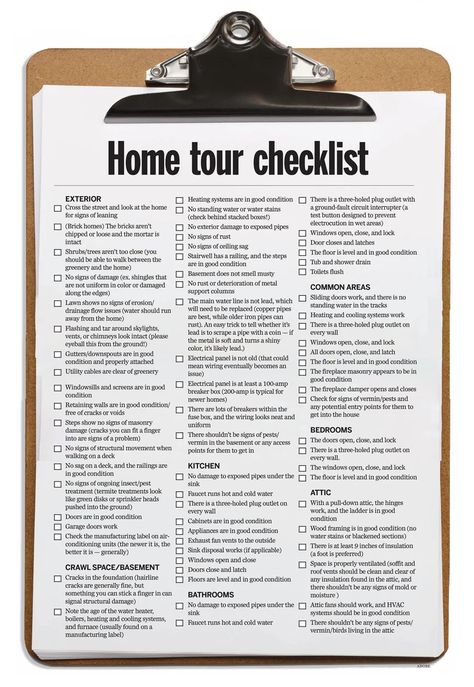 House Hunting Wish List, First Place Checklist, First Home Checklist, House Hunting Checklist, Buying First Home, House Checklist, Fall House, New Home Checklist, Inspection Checklist